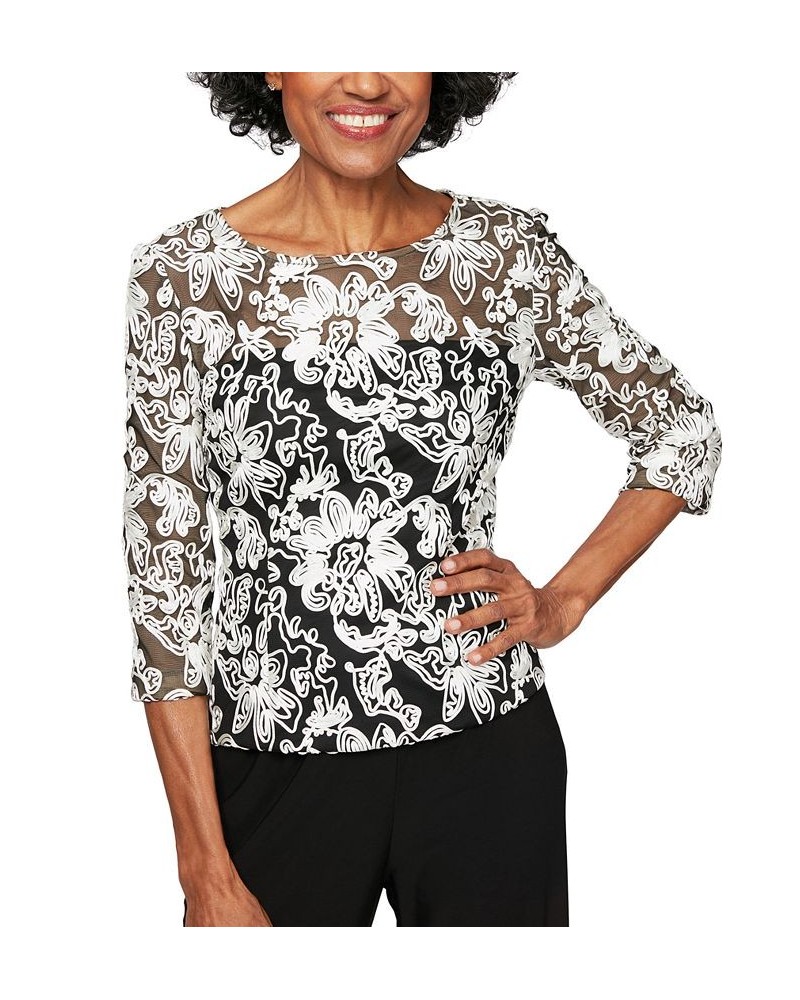 Embellished Tulle Blouse Black/White $79.50 Tops