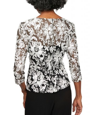 Embellished Tulle Blouse Black/White $79.50 Tops