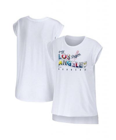 Women's White Los Angeles Dodgers Greetings From T-shirt White $23.50 Tops