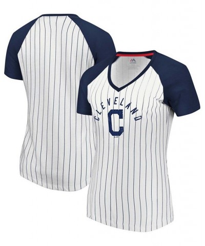 Plus Size White Navy Cleveland Indians Paid Our Dues V-Neck T-shirt White $25.64 Tops
