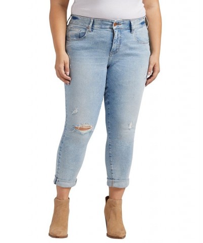 Plus Size Carter Mid Rise Girlfriend Jeans Calm Blue $49.98 Jeans