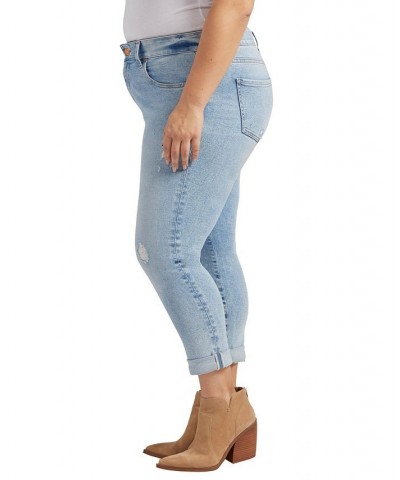 Plus Size Carter Mid Rise Girlfriend Jeans Calm Blue $49.98 Jeans