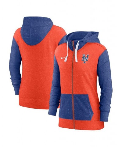 Women's Orange New York Mets Full-Zip Hoodie Orange $42.30 Sweatshirts