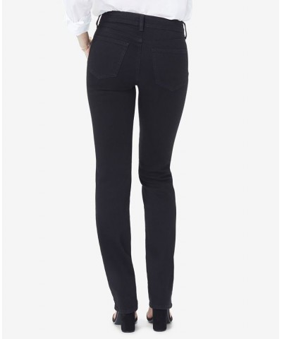 Petite Marilyn Tummy-Control Straight-Leg Jeans Black $30.91 Jeans
