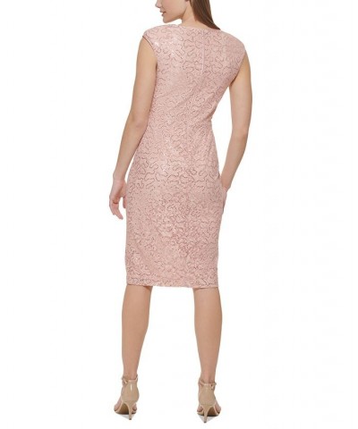 Petite Sequined Lace Sheath Dress Blush $83.66 Dresses