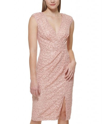 Petite Sequined Lace Sheath Dress Blush $83.66 Dresses