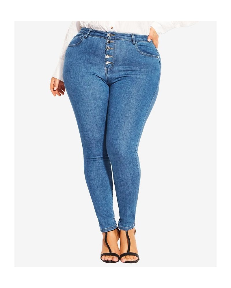 Trendy Plus Size Harley Classic Mid Rise Skinny Jeans Sapphire Denim $32.39 Jeans
