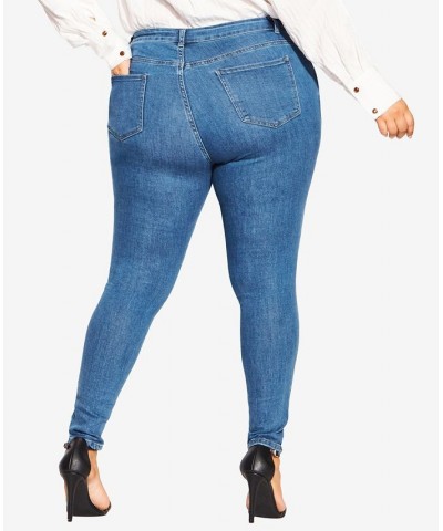 Trendy Plus Size Harley Classic Mid Rise Skinny Jeans Sapphire Denim $32.39 Jeans