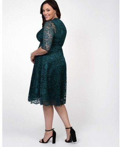 Women's Plus Size Mademoiselle Lace Dress Green $73.92 Dresses