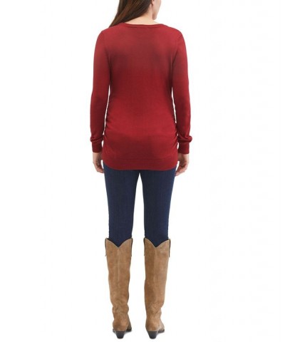 Crewneck Maternity Sweater Red $23.04 Sweaters