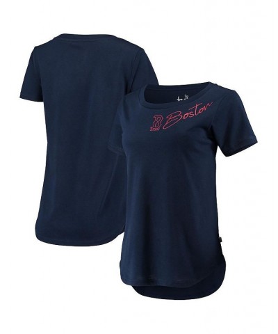 Women's Navy Boston Red Sox Starting Lineup Tri-Blend Scoop Neck T-shirt Navy $20.64 Tops