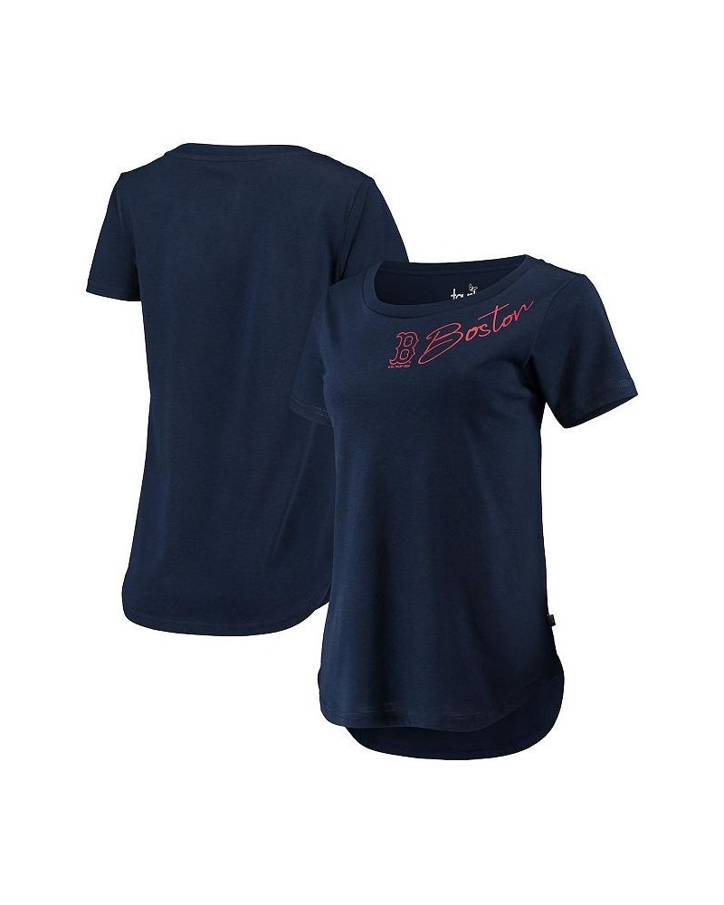 Women's Navy Boston Red Sox Starting Lineup Tri-Blend Scoop Neck T-shirt Navy $20.64 Tops