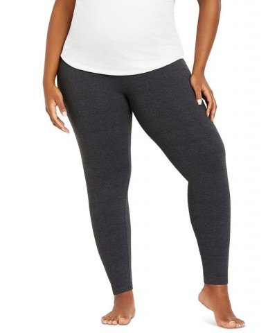 Plus Size Essential Stretch Maternity Leggings Gray $22.80 Pants