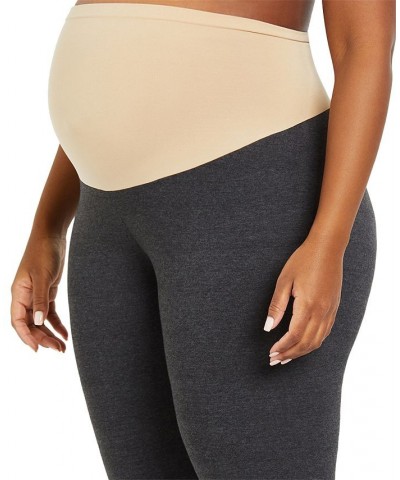 Plus Size Essential Stretch Maternity Leggings Gray $22.80 Pants