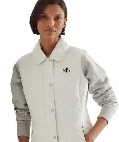 Women's Quilted Vest Ivory/Cream $53.00 Coats
