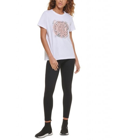 Women's Performance Cotton Crew-Neck Graphic T-Shirt White/ Rosewater $11.90 Tops