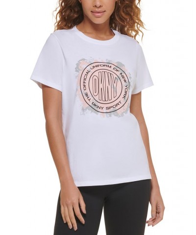 Women's Performance Cotton Crew-Neck Graphic T-Shirt White/ Rosewater $11.90 Tops