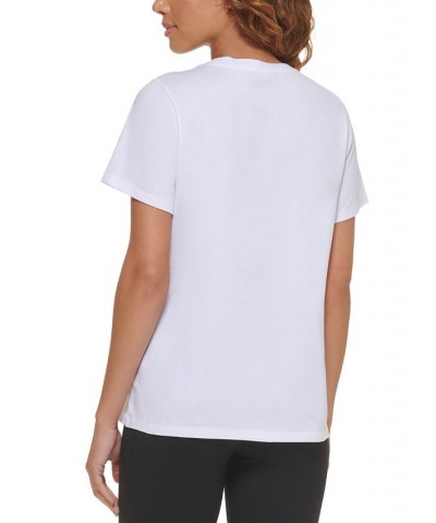 Women's Performance Cotton Crew-Neck Graphic T-Shirt White/ Rosewater $11.90 Tops