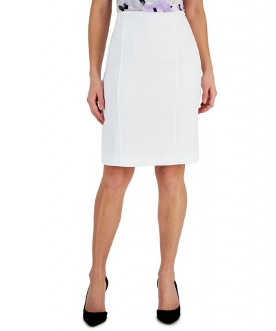 Women's Tonal Jacquard Pencil Skirt Lily White $22.05 Skirts