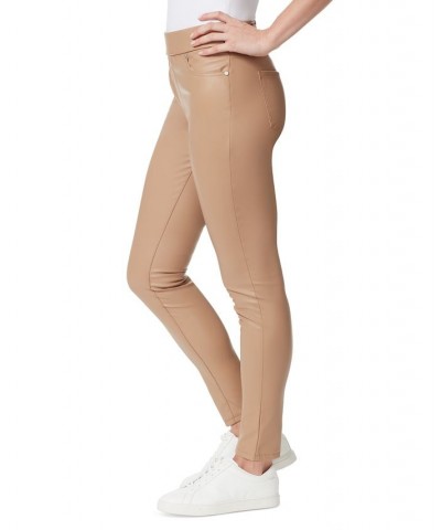 Women's Avery Faux-Leather Pull-On Leggings Bucksin Beige $18.44 Pants