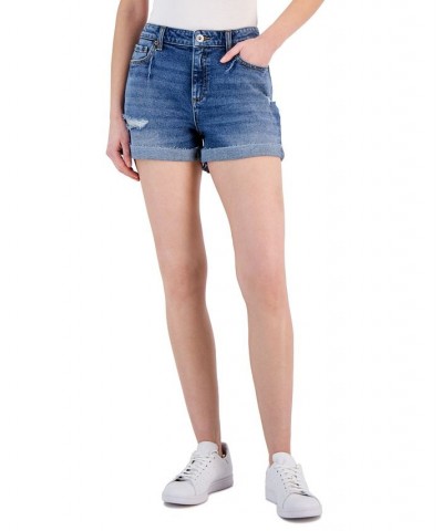 Women's High-Rise Cuffed Denim Shorts Medium Indigo $20.00 Shorts
