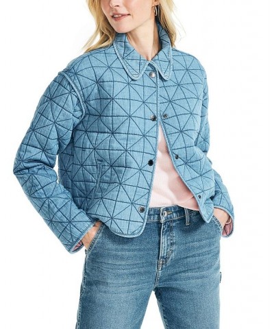 Jeans Co. Women's Quilted Denim Jacket Kit Blue $32.14 Jackets