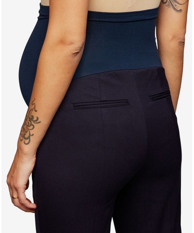 Curie Secret Fit Belly Slim Ankle Maternity Pants Blue $36.96 Pants
