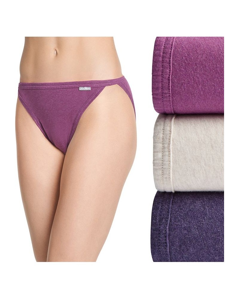 Elance String Bikini Underwear 3 Pack 1483 Oatmeal Heather/Boysenberry Heather/Perfect Purple Heather $12.71 Panty