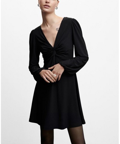 Women's Knot Detail Dress Black $32.99 Dresses