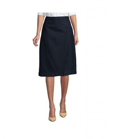 School Uniform Women's Solid A-line Skirt Below the Knee Blue $21.58 Skirts