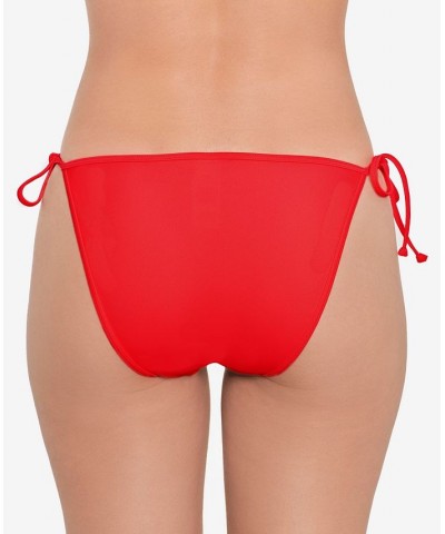 Juniors' Side-Tie Bikini Bottoms Red $14.10 Swimsuits
