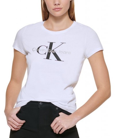 Petite Foil Monogram Logo T-Shirt White $14.28 Tops