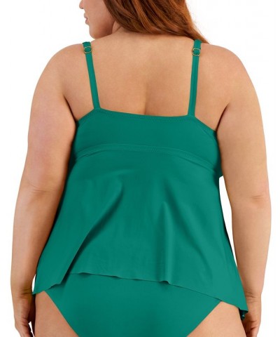 ETC Plus Size Color Code Keyhole Tankini Swim Top & Side-Shirred Hipster Bikini Bottoms Zesty $37.80 Swimsuits