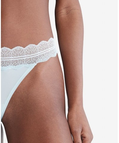 Women's Lace-Trim Thong Underwear QD3837 Palest Blue $9.50 Panty
