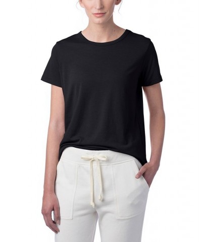 Women's Modal Tri-Blend Crew T-shirt True Black $13.99 Tops