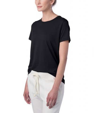 Women's Modal Tri-Blend Crew T-shirt True Black $13.99 Tops