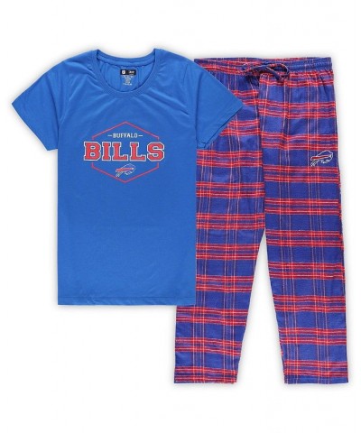 Women's Royal Red Buffalo Bills Plus Size Badge T-shirt and Pants Sleep Set Royal, Red $28.70 Pajama