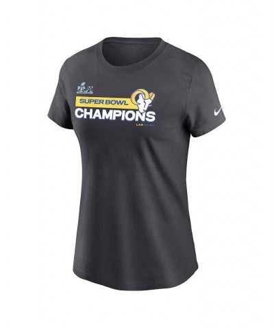 Women's Anthracite Los Angeles Rams Super Bowl LVI Champions T-shirt Anthracite $23.96 Tops