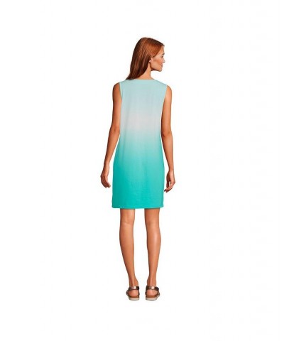 Women's Cotton Jersey Sleeveless Swim Cover-up Dress Island aqua ombre $27.47 Swimsuits