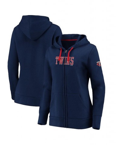 Women's Navy Minnesota Twins Primary Logo Team Block Full-Zip Hoodie Navy $37.40 Sweatshirts