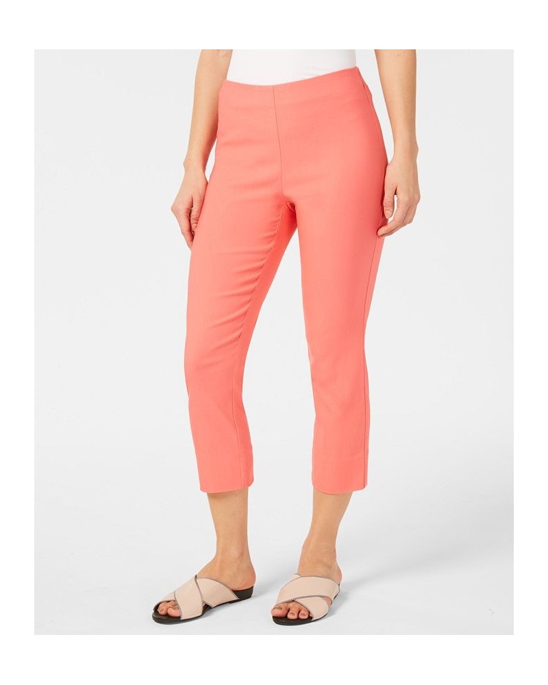 Women's Chelsea Pull-On Tummy-Control Capris Red $18.59 Pants