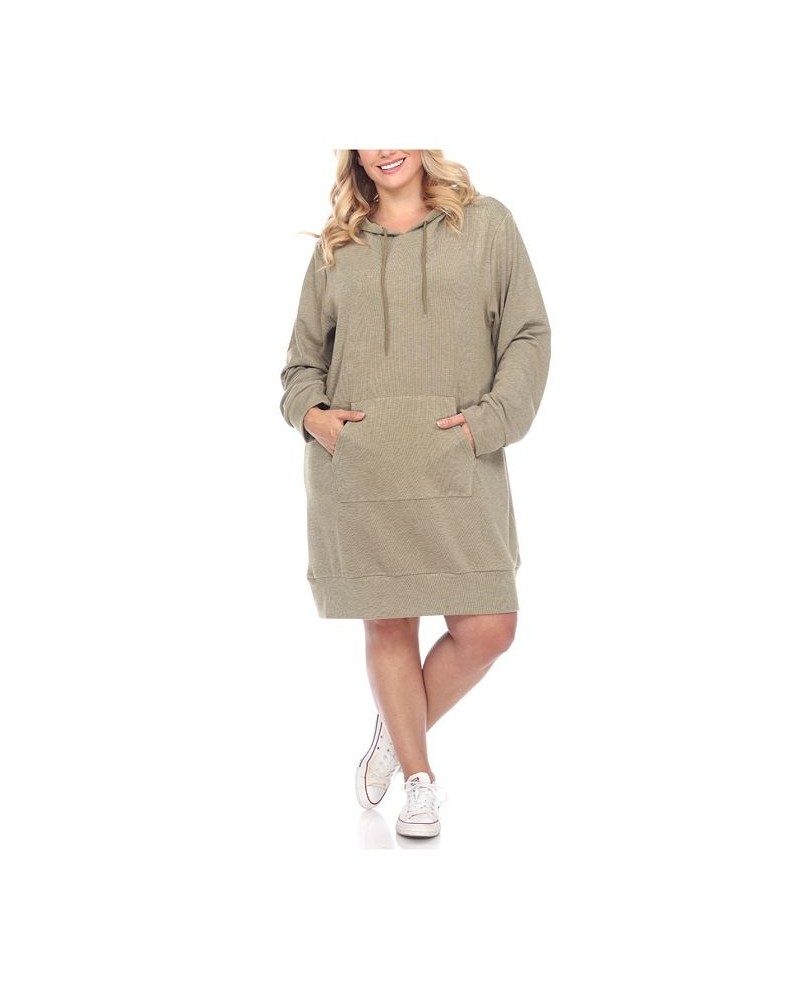 Women's Plus Size Hoodie Sweatshirt Dress Gray $36.04 Dresses