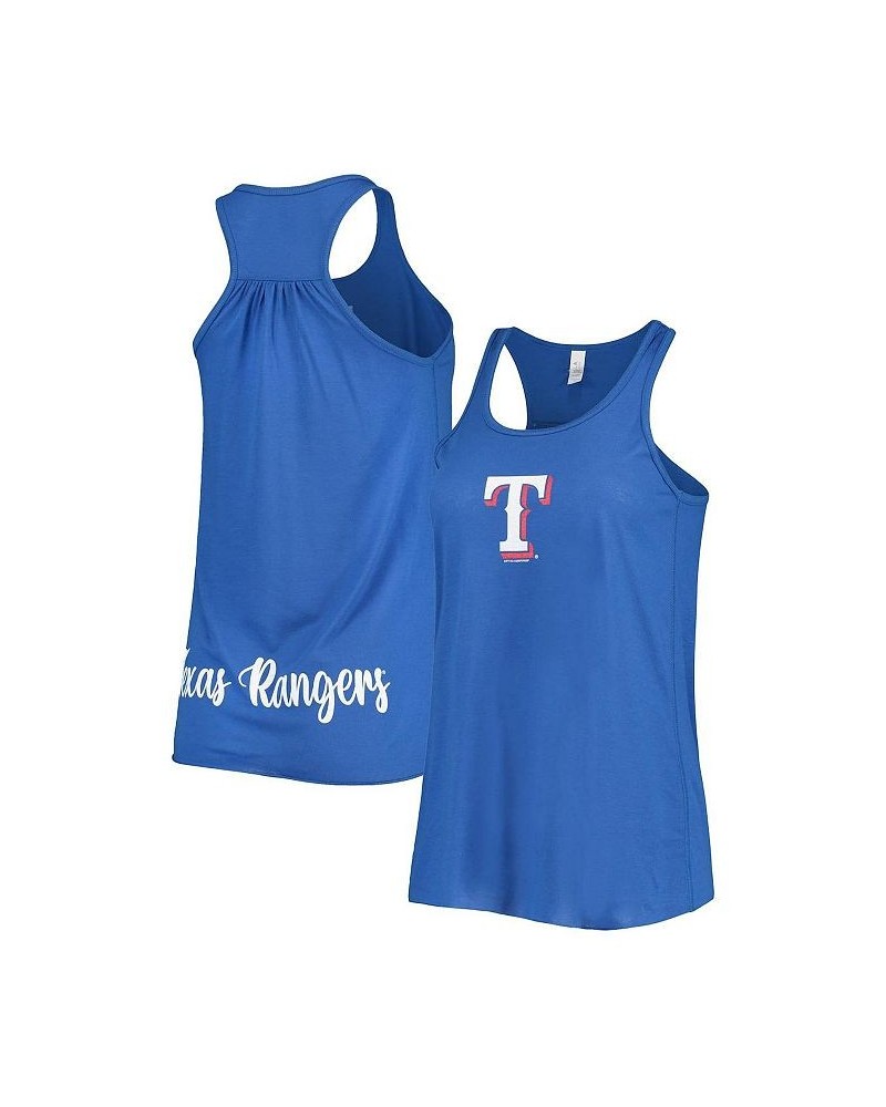 Women's Royal Texas Rangers Front and Back Tank Top Royal $21.50 Tops