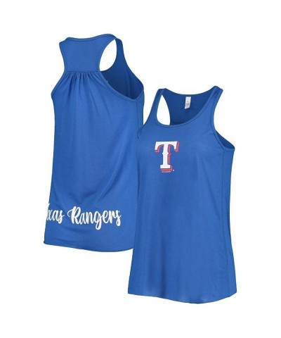 Women's Royal Texas Rangers Front and Back Tank Top Royal $21.50 Tops