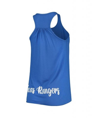 Women's Royal Texas Rangers Front and Back Tank Top Royal $21.50 Tops