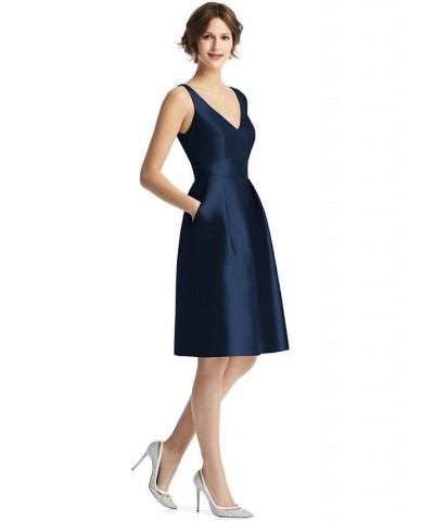 V-Neck A-Line Dress Midnight Blue $82.84 Dresses
