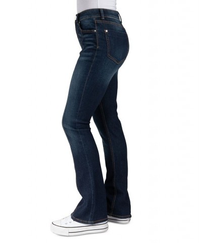Juniors' Seamed High-Rise Bootcut Jeans Dark Blue $16.43 Jeans