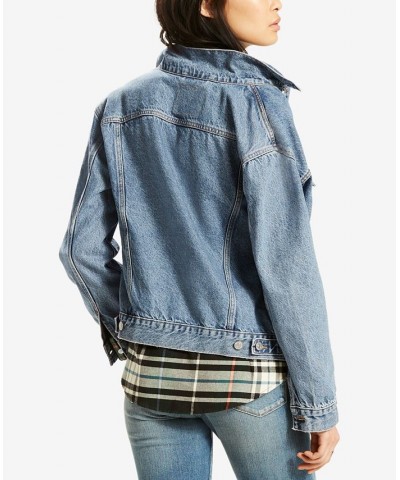 Women's Ex-Boyfriend Cotton Denim Trucker Jacket Concrete Indigo $27.30 Jackets