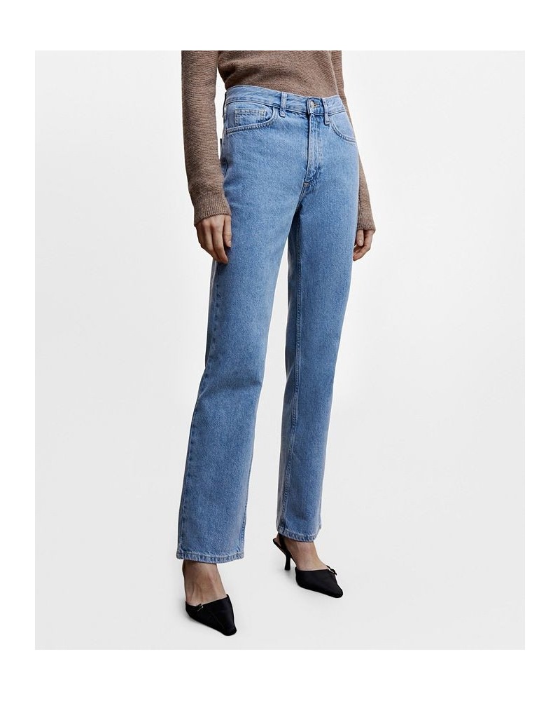Women's Mid-Rise Straight Jeans Medium Blue $33.60 Jeans