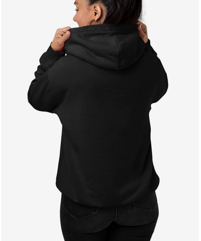 Women's Hooded Word Art Styles of EDM Music Sweatshirt Top Black $31.19 Sweatshirts